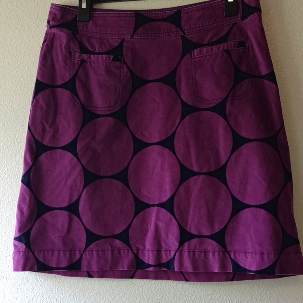 Boden Polka Dot Purple Velvet Cotton Blend A Line Knee Length Dress Size 14P